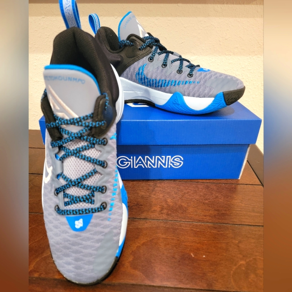 Men's Nike Giannis Immortality Ashen Slate Blue Grey Black, Size 8